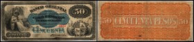Specialized Issues
 50 Pesos = 5 Doblones 1.8.1867, Serie B, P-S387 Banco Oriental III-