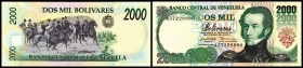 Banco Central
 2000 Bolivares 21.12.1995, KN 29mm lang, ZT dick/dünn, P-74b I