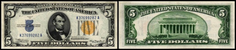 United States Notes
 5 $ 1934 für Nordafrika und Sizilien, Siegel gelb, P-414AY...