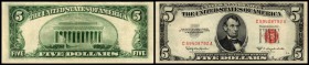 United States Notes / small size
 5 $ Serie 1953C/Siegel rot, P-381c, 2 Nadelstiche II-