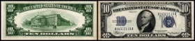 United States Notes / small size
 10 $ Serie 1934A/Siegel blau, P-415a, li.Rand l. fleckig I-