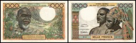 Allgemeine Ausgabe - ohne Landescode
 1000 Francs 17.9.1959, Sign.1) P-4 III