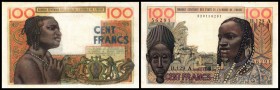 A = Ivory Coast (Elfenbeinküste)
 100 Francs 20.3.1961, Sign.1, P-101A/a II-