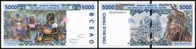 A = Ivory Coast (Elfenbeinküste)
 5000 Francs (19)92, Sign.23, P-113A/a I