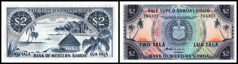 Bank of Western Samoa
 2 Tala o.D.(1967, Sign.3) P-17b Währungsumstellung ab 19...