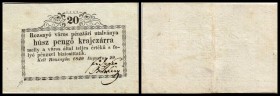 Rozsnyó
 Lot 2 Stück, 20 pengö krajczárra, 1 pengö forint (Gulden) 29.8.1849 II