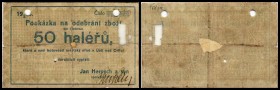 Usti nad Orlici, Böhmen - Stadt
 Lot 4 Stück, 2x50h, 2x1K 1915, entwertet, 1x Wz, Richter-158/III,IV IV