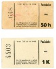 Velké Mezirici, Mähren - Stadt
 Lot 2 Stück, 50h, 1K o.D.-31.12.1914, Richter-161/IIa,b I-/II