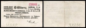 Zsolna, Ungarn – Wollwaren- Militärtuch- u. Deckenfabrik
 10 filler 1.10.1916, Richter-176/IIa2 II-