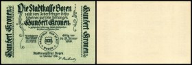 Lot 3 Stück, 100 Kronen Nov.1918-31.1.1919, zu Richter-127/Id2 Bozen, Südtirol - Stadt I