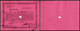 Schwundgeld
 1 Schilling 11.7.1933, Richter-145/Ib Rechnitz, Burgenland (keine Klebemarken vorgesehen) I