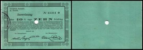 Schwundgeld
 10 Schilling 17.2.1934, Richter-145/II Rechnitz, Burgenland (keine Klebemarken vorgesehen) II-