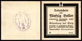 Altenburg bei Perg
 500 Auflage A, Gstpl. 10,20,50 Heller - Totenscheine I