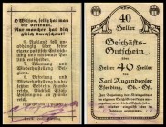 Eferding
 Hochformat, Vers, Papier gelb, Papier weiß, mit faks. Unterschrift Carl Augendoppler, 40 Heller I