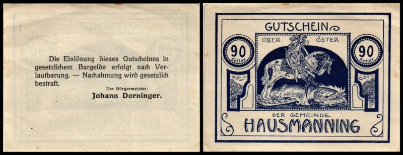 Hausmaning
 blau 10,20,50,90 Heller I