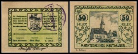 Mauthausen
 3. Auflage, Gstpl. + eh U d BM, nicht im Katalog, selten 10,50 Heller I