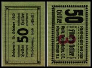 Meggenhofen
 Sonder-Ausgabe 1000 Stück, grau, roter Aufdruck 3 10,20,50 Heller I