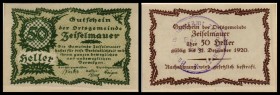 Zeiselmauer
 Gstpl., nicht im Katalog, selten 10,20,50 Heller I