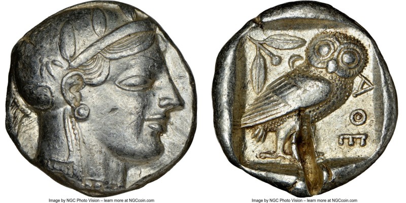 ATTICA. Athens. Ca. 465-455 BC. AR tetradrachm (23mm, 17.19 gm, 7h). NGC Choice ...