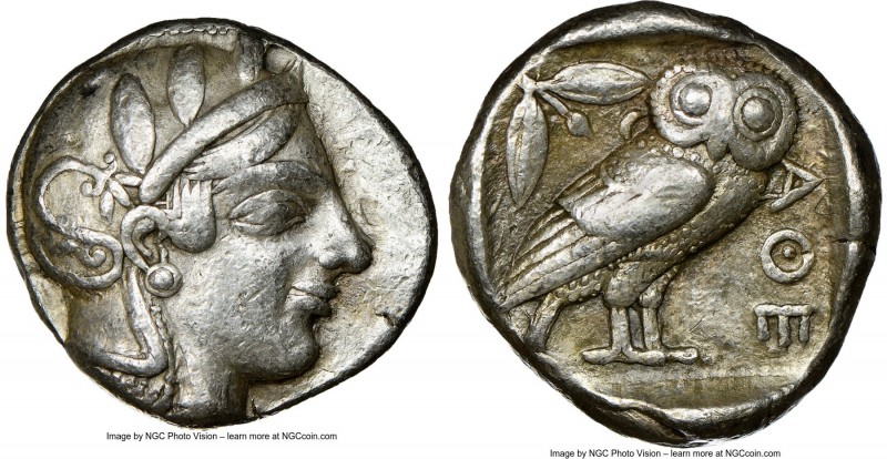 ATTICA. Athens. Ca. 455-440 BC. AR tetradrachm (24mm, 17.15 gm, 4h). NGC VF 5/5 ...