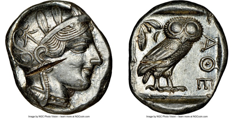 ATTICA. Athens. Ca. 440-404 BC. AR tetradrachm (25mm, 17.19 gm, 6h). NGC Choice ...