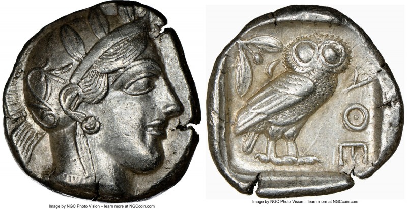 ATTICA. Athens. Ca. 440-404 BC. AR tetradrachm (26mm, 17.14 gm, 4h). NGC AU 5/5 ...