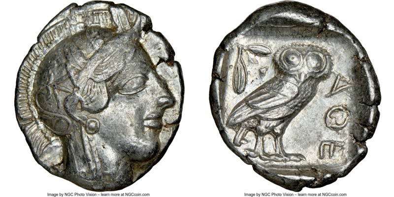 ATTICA. Athens. Ca. 440-404 BC. AR tetradrachm (26mm, 17.07 gm, 7h). NGC Choice ...