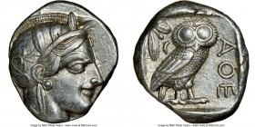 ATTICA. Athens. Ca. 440-404 BC. AR tetradrachm (25mm, 17.17 gm, 1h). NGC Choice XF 5/5 - 3/5, light graffito. Mid-mass coinage issue. Head of Athena r...