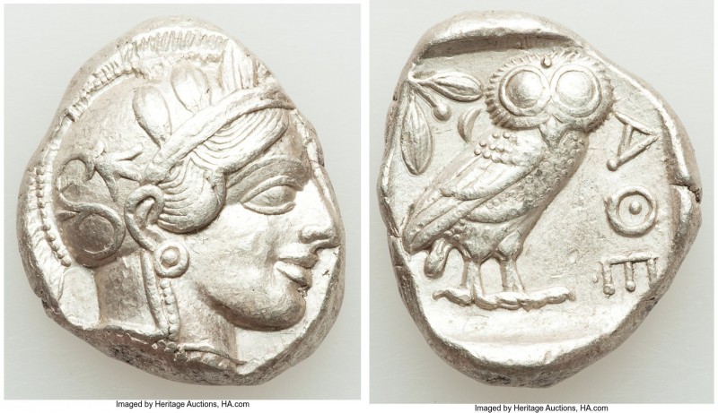 ATTICA. Athens. Ca. 440-404 BC. AR tetradrachm (26mm, 17.20 gm, 12h). Choice XF....