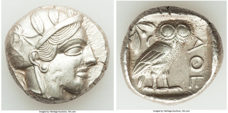ATTICA. Athens. Ca. 440-404 BC. AR tetradrachm (29mm, 17.18 gm, 7h). Choice XF. ...