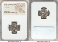 PAPHLAGONIA. Sinope. Ca. late 4th century BC. AR drachm (20mm, 6h). NGC Choice XF. Ca. 330-300 BC. Asti-, magistrate. Head of nymph left, wearing trip...