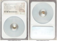 IONIA. Uncertain mint. Ca. 600-550 BC. EL 1/12 stater or hemihecte (7mm, 1.13 gm). NGC VF 5/5 - 2/5, edge filing. Blank convex surface / Incuse square...