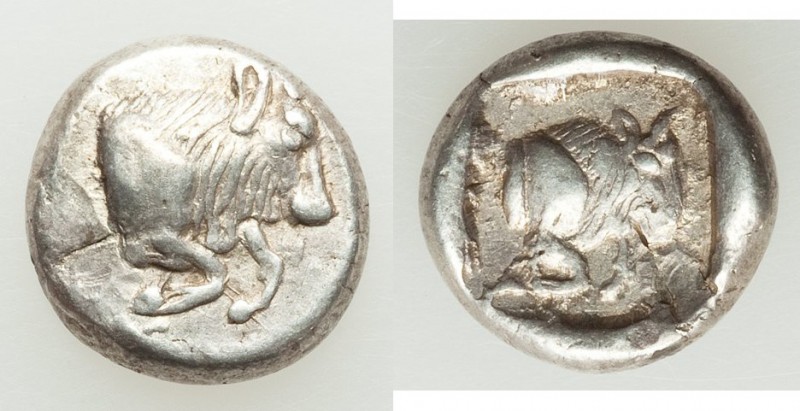 CARIA. Uncertain mint. Ca. 450-400 BC. AR diobol (12mm, 2.39 gm, 2h). Choice XF....