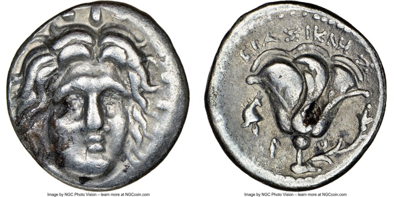 CARIAN ISLANDS. Rhodes. Ca. 250-230 BC. AR didrachm (19mm, 1h). NGC VF, flan fla...