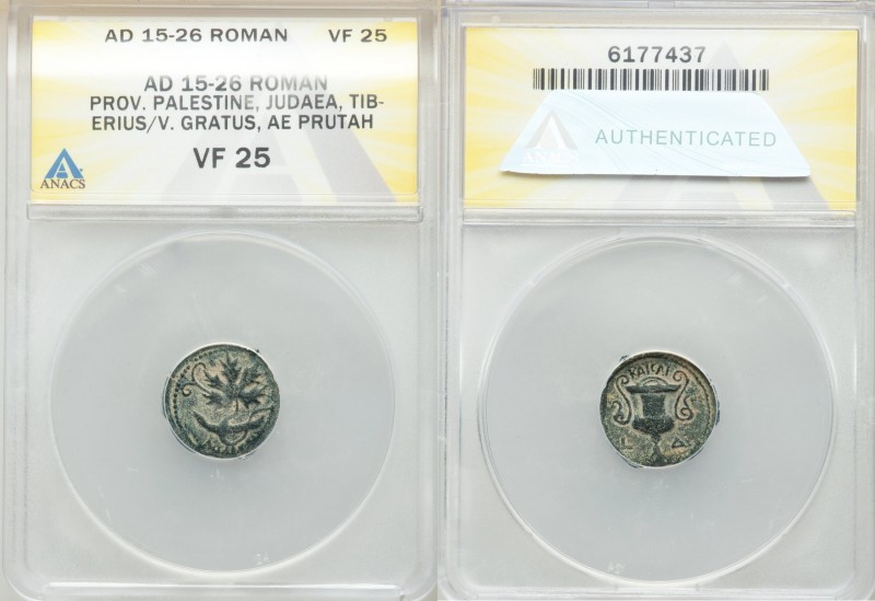 JUDAEA. Roman Procurators. Valerius Gratus (AD 15-26). AE prutah (16mm, 6h). ANA...