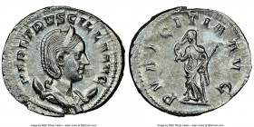 Herennia Etruscilla (AD 249-253). AR antoninianus (24mm, 4.22 gm, 6h). NGC Choice AU 4/5 - 4/5, flan flaws. Rome. HER ETRVSCILLA AVG, draped bust of H...