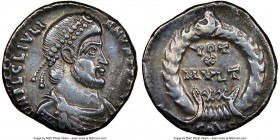 Julian II, as Augustus (AD 360-363). AR siliqua (16mm, 6h). NGC XF, clipped. Constantina (Arles), 3rd officina, AD 361-363. D N FL CL IVLI-ANVS P F AV...