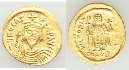 Phocas (AD 602-610). AV solidus (22mm, 4.40 gm, 7h). XF. Constantinople, 10th officina, AD 607-609. d N FOCAS-PЄRP AVG, crowned, draped and cuirassed ...