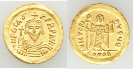 Phocas (AD 602-610). AV solidus (21mm, 4.38 gm, 6h). Choice AU, clipped. Constantinople, 9th officina, AD 607-609. d N FOCAS-PЄRP AVG, crowned, draped...