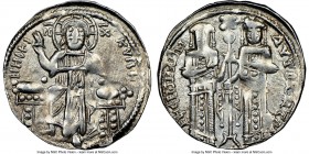 Andronicus II Palaeologus and Michael IX (AD 1294-1320). Anonymous Issue. AR basilicon (22mm, 6h). NGC XF. Constantinople, AD 1304-1320. KYPIЄ-BOHΘЄI,...