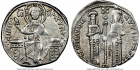 Andronicus II Palaeologus and Michael IX (AD 1294-1320). Anonymous Issue. AR basilicon (21mm, 5h). NGC XF. Constantinople, AD 1304-1320. KYPIЄ-BOHΘЄI,...