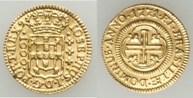 Jose I gold 1000 Reis 1771 AU details (cleaned), Lisbon mint, KM162.3. 18mm. 1.89gm. Type 2.

HID09801242017