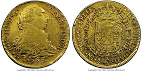 Charles III gold 8 Escudos 1778/7/6 So-DA XF40 NGC, Santiago mint, KM27.

HID09801242017
