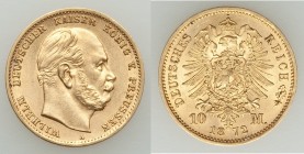 Prussia. Wilhelm I gold 10 Mark 1872-A AU, Berlin mint, KM502. 19mm. 3.98gm. AGW 0.1152 oz.

HID09801242017
