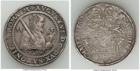 Saxony. August Taler 1563-HB VF, Dresden mint, KM-MB182. Dav-9795, Schnee-713. 40.1mm. 28.76gm. Comes with tag from Early American History Auctions, I...