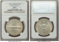 Weimar Republic "Zeppelin" 5 Mark 1930-A MS65 NGC, Berlin mint, KM68. For the round the world flight of the Graf Zeppelin.

HID09801242017