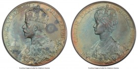George V silver Matte Specimen "Coronation" Medal 1911 SP64 PCGS, Eimer-1922b, BHM-4022. 30mm. By Bertram Mackennal. Crowned bust left / Crowned bust ...
