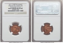 Elizabeth II Mint Error - Smaller Planchet Penny 2011 MS62 Red NGC, KM1107. 2.2gm. 

HID09801242017