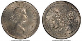 Elizabeth II Mint Error - Broadstruck 6 Pence 1965 MS62 PCGS, KM903.

HID09801242017