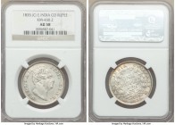 British India. Pair of Certified Rupees NGC, 1) Republic Rupee 1835-(c) - AU58, Calcutta mint, KM450.2. Note: Holder is scratched and cracked. 2) Edwa...